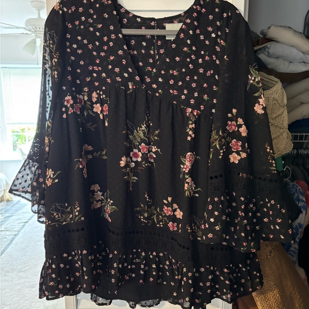 Maeve Floral Black Blouse
